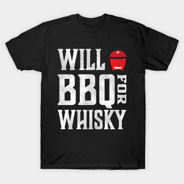 Will BBQ for Whisky - or maybe Beer, but definitely Whisky on the Rocks or Beer T-Shirt by Jas-Kei Designs